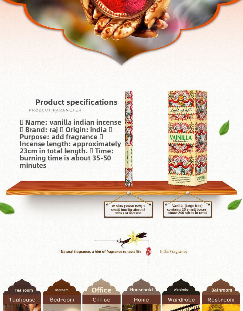 zensoullab Indian Incense Vanilla VANILLA Authentic Indian Original Imported Handmade Aromatherapy Incense Stick 085