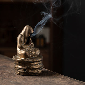 zensoullab Zen Style Incense Burner for Home Indoor Tea Ceremony Study Room Aromatherapy Ornament Sandalwood Agarwood Incense Burner Ceramic Craft