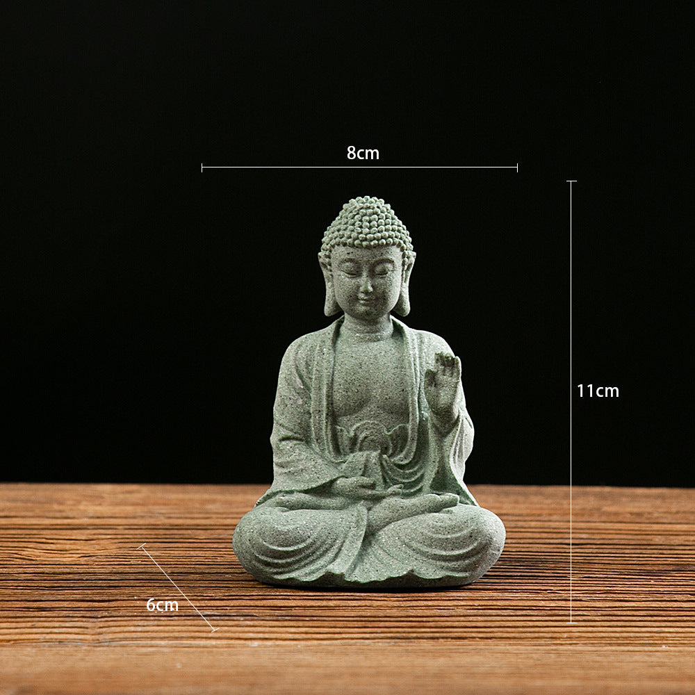 zensoullab New Buddha Statue Crafts Zen Fish Tank Landscape Ornament New Chinese Style Creative Entrance Home Decoration