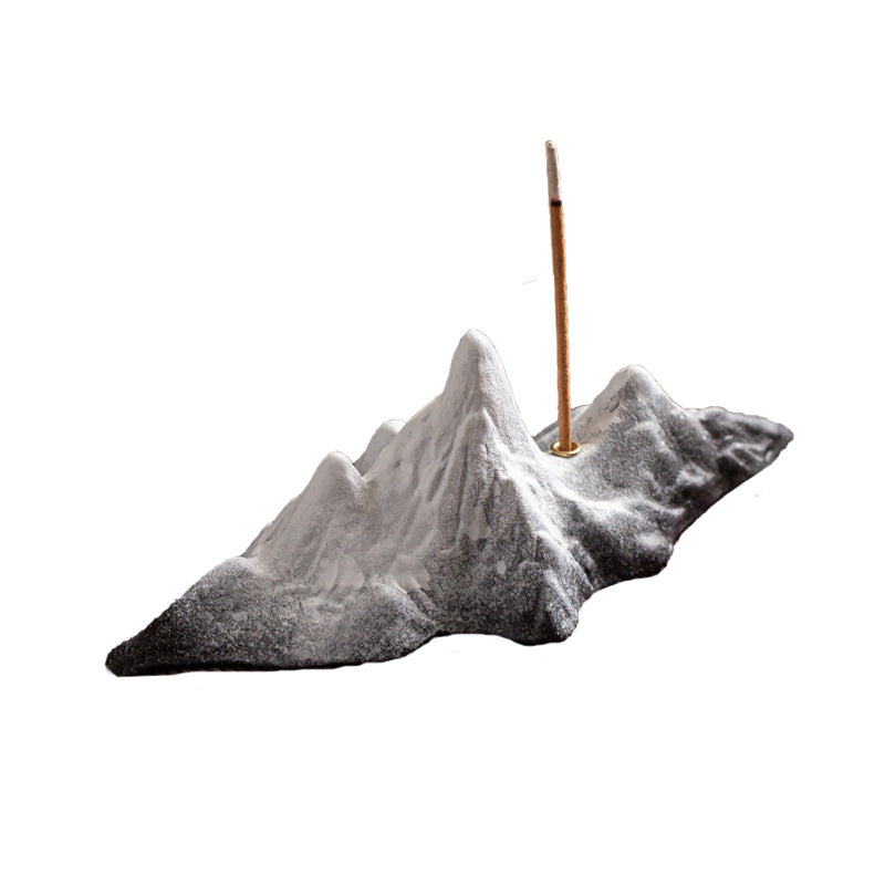 zensoullab Creative Thousand Miles of Rivers and Mountains Ceramic Ornament Rockery Tea Pet Pen Holder Home Indoor Sandalwood Incense Holder Incense Burner Incense Tray