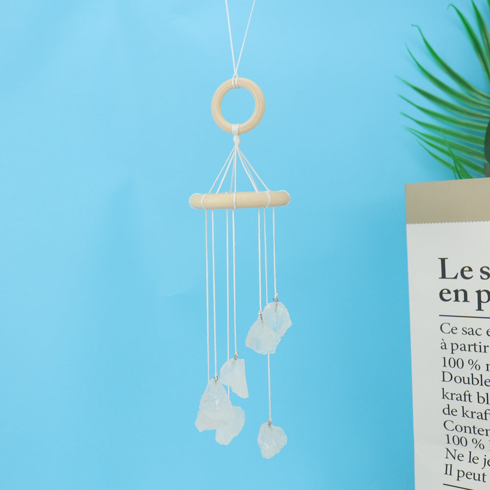 zensoullab Natural Raw Stone Crystal Wind Chime Gardening Crafts Crystal Hanging Holiday Home Decoration