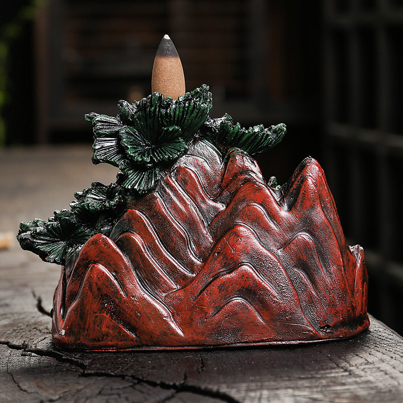 zensoullab Resin Christmas Tree Christmas Backflow Incense Burner Creative Pine Tree Smoke Backflow Aromatherapy Burner Home Decoration Ornament