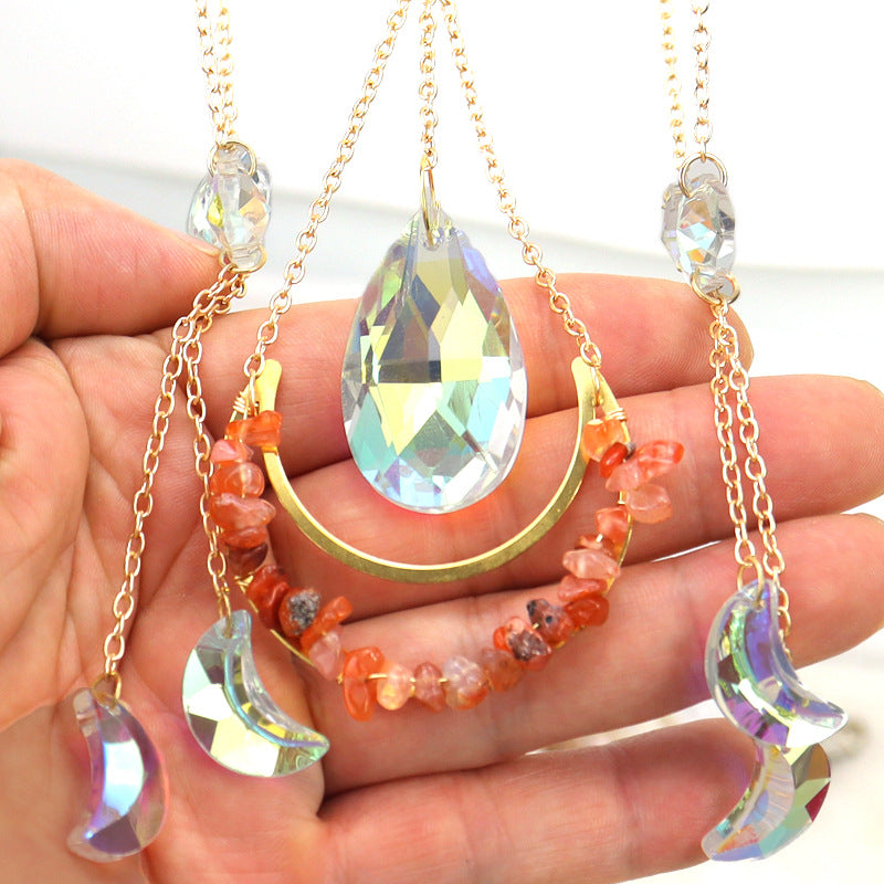 zensoullab Crystal Sun Catcher Air Rack Natural Gravel Lamp Prism Pendant Crystal Hanging Garden Decoration