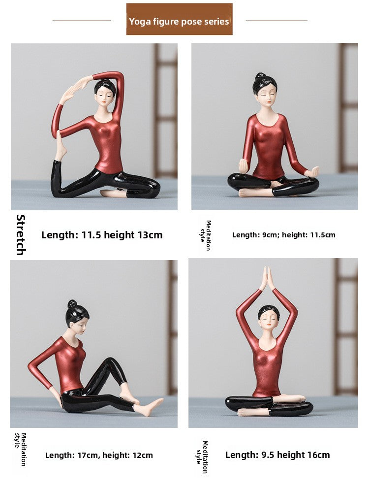 zensoullab Premium Ceramic Figure Yoga New Chinese Style Home Living Room Modern Ornament Lady Yoga Studio