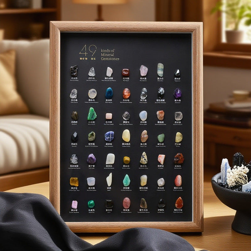 zensoullab Natural Crystal Raw Stone Mineral Specimen Frame Ornament Bilingual Science Popularization Children's Gift Home Desktop Display