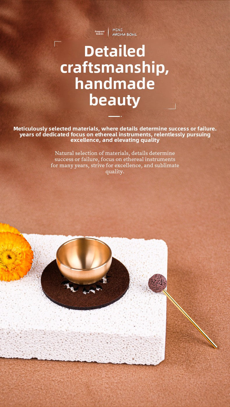 zensoullab Mini Singing Bowl Essential Oil Ornament Handmade Copper Bowl Sound Therapy Meditation Relaxation Stress Relief Gift