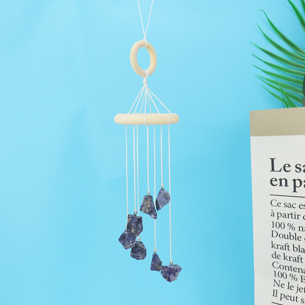 zensoullab Natural Raw Stone Crystal Wind Chime Gardening Crafts Crystal Hanging Holiday Home Decoration