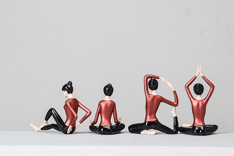 zensoullab Premium Ceramic Figure Yoga New Chinese Style Home Living Room Modern Ornament Lady Yoga Studio