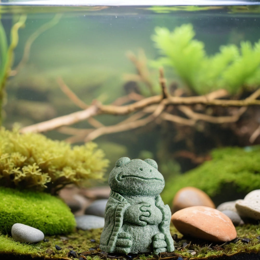 zensoullab Green Sandstone Micro Landscape Fish Tank Ornament Bonsai Creative Personalized Craft Desktop Decoration Healing Craft