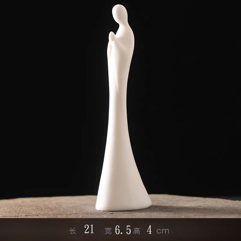 zensoullab Creative Ceramic Phaseless Buddha Figurine Living Room Tea Ceremony White Porcelain Little Monk Zen Style Chinese Minimalist Decorative Ornament