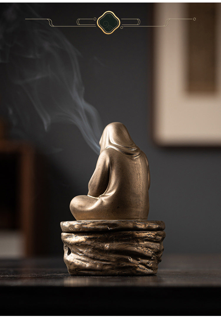 zensoullab Zen Style Incense Burner for Home Indoor Tea Ceremony Study Room Aromatherapy Ornament Sandalwood Agarwood Incense Burner Ceramic Craft