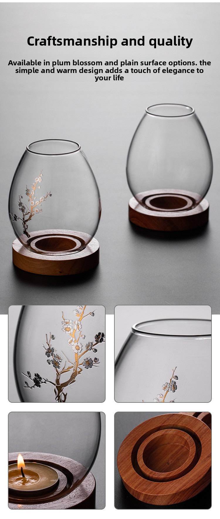 zensoullab Japanese Style Glass Candle Holder Creative Ornament Candle Romantic Home Zen Retro Aromatherapy Windproof Table Cover Desktop Decoration