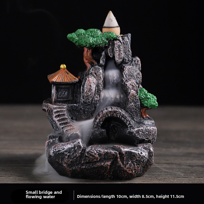 zensoullab Backflow Incense Burner Resin Home Indoor Tea Ceremony Incense Retro Creative Backflow Ornament