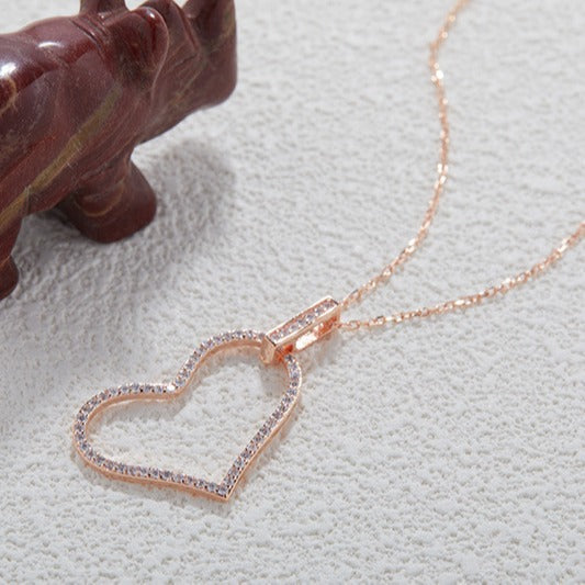 zensoullab Heart-shaped Love Inlaid Zircon High-end S925 Sterling Silver Necklace Niche Versatile Elegant Pendant
