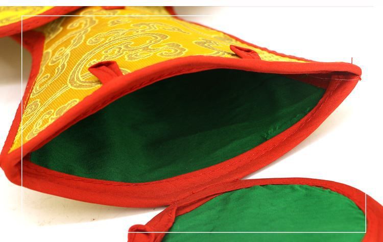zensoullab Nepal Handicrafts Handmade Ritual Tools Set Vajra Bell and Pestle Set Ritual Bell Packaging Bag Bell and Pestle Cover Buddhist Supplies Set