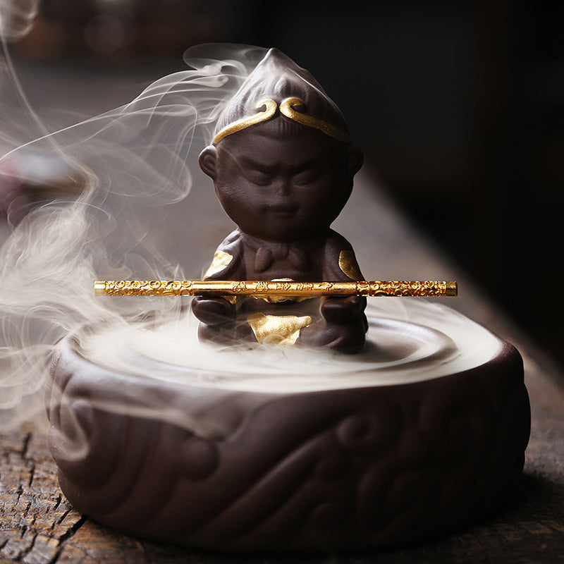 zensoullab Purple Clay New Product Great Sage Sandalwood Backflow Incense Burner Creative Windproof Cover Lotus Backflow Aromatherapy Burner Home Decor Original