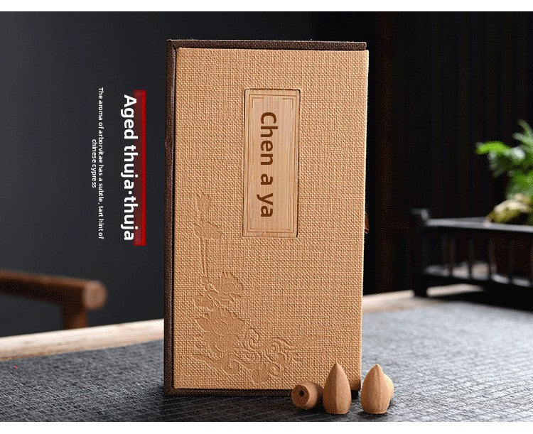 zensoullab Natural Backflow Incense Pellets Agarwood Tower Incense Cones Sandalwood Incense Home Indoor Air Purification Incense Burner Aromatherapy Gift
