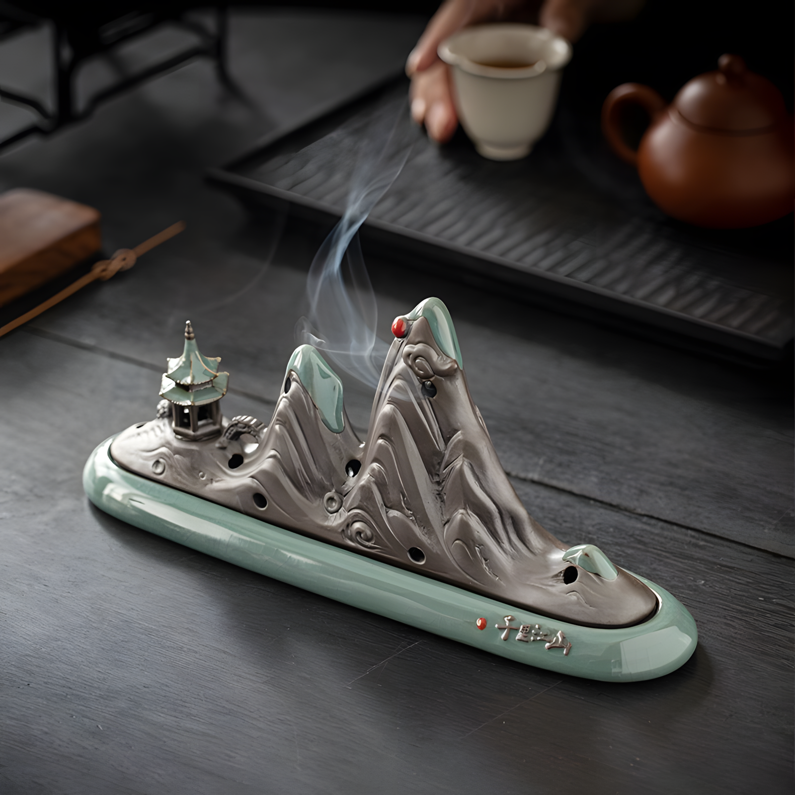 Zensoullab “Eternal Mountains” Ceramic Incense Burner | Zen Meditation & Mindfulness Decor