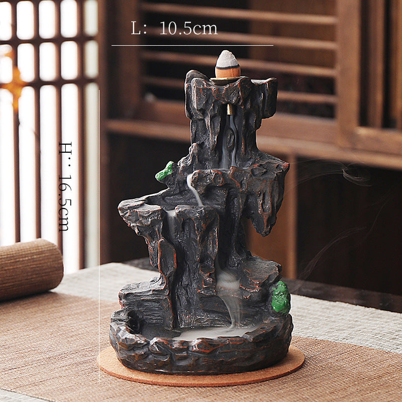 zensoullab Creative Mountain Water Backflow Incense Burner High-end Large Incense Burner Water Flow Incense Tea Ceremony Home Decoration Backflow Incense