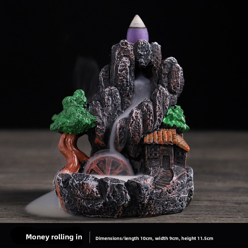 zensoullab Backflow Incense Burner Resin Home Indoor Tea Ceremony Incense Retro Creative Backflow Ornament