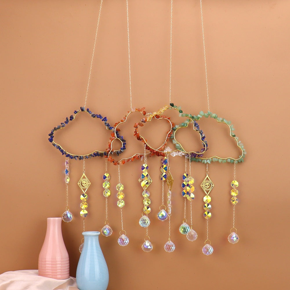 zensoullab Natural Crystal Gravel Handmade Crystal Decoration Pendant Window Outdoor Light Gathering Cloud Amethyst Sun Catcher