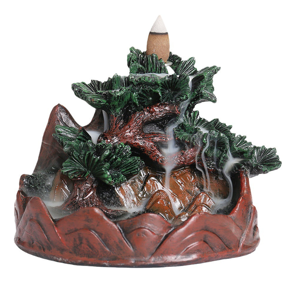zensoullab Resin Christmas Tree Christmas Backflow Incense Burner Creative Pine Tree Smoke Backflow Aromatherapy Burner Home Decoration Ornament