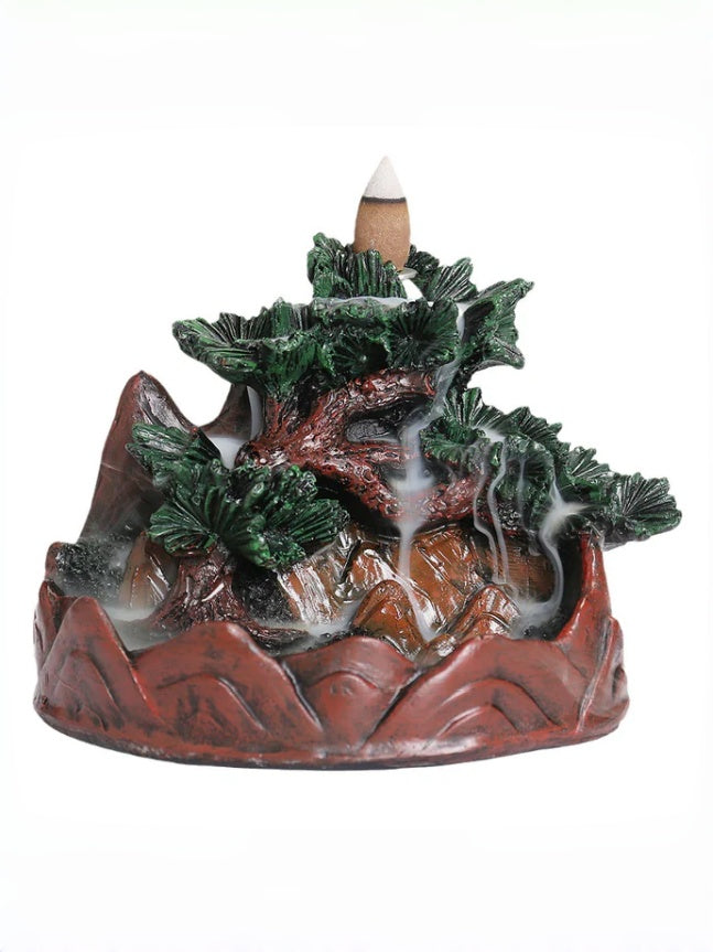 zensoullab Resin Christmas Tree Christmas Backflow Incense Burner Creative Pine Tree Smoke Backflow Aromatherapy Burner Home Decoration Ornament