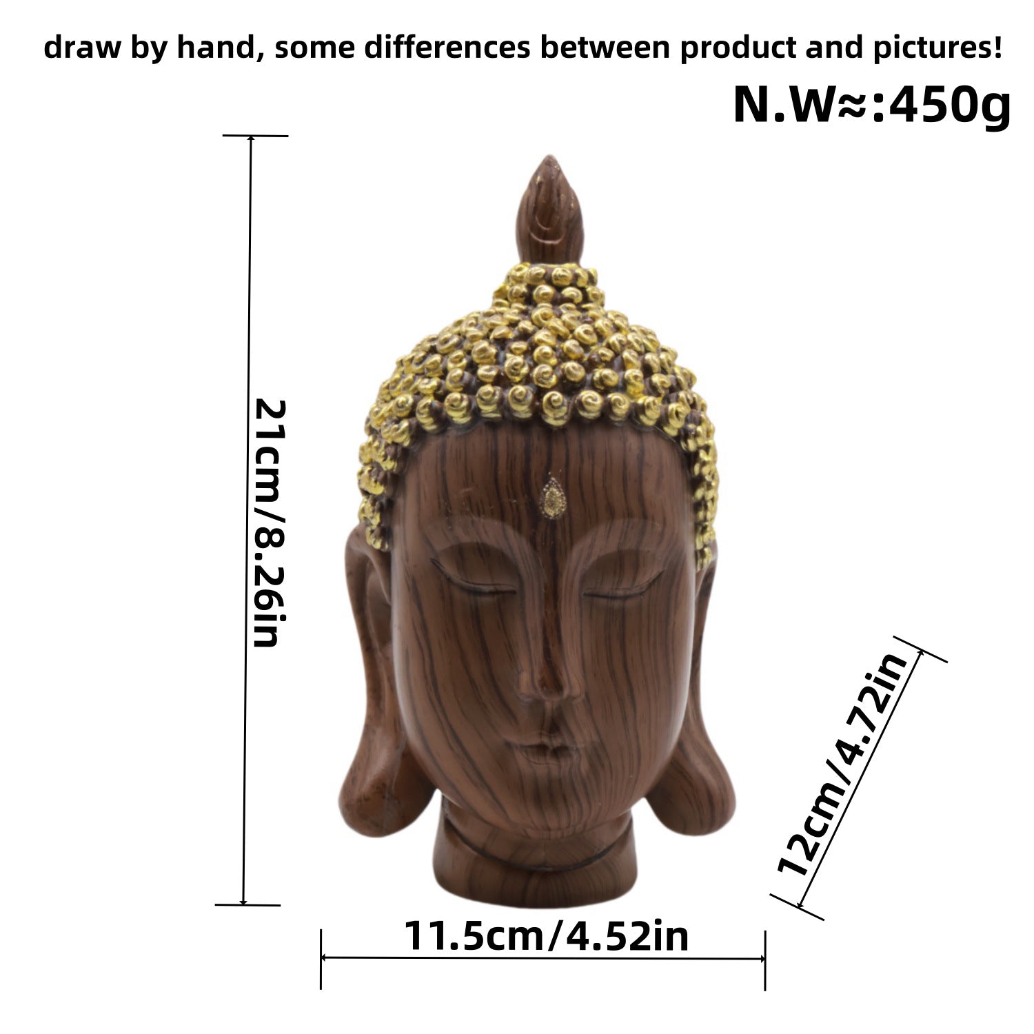 zensoullab Southeast Asian Buddha Statue Buddha Head Ornament New Chinese Zen Resin Craft Living Room Tea Room Home Retro Decoration