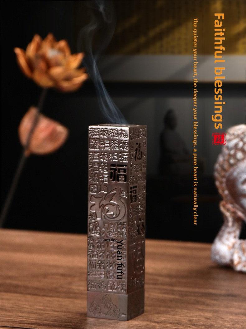 zensoullab Zen Vertical Incense Burner Hollow Incense Holder Baifu 10.5cm Incense Tube Sandalwood Incense Burner Tea Ceremony Incense Decoration