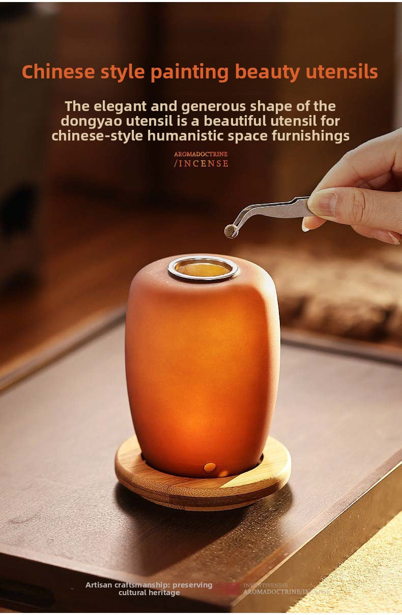 zensoullab Agarwood Incense Burner Glass Incense Burner Home Sandalwood Natural Incense Retro Fireproof Incense Burner Candle Incense Lamp