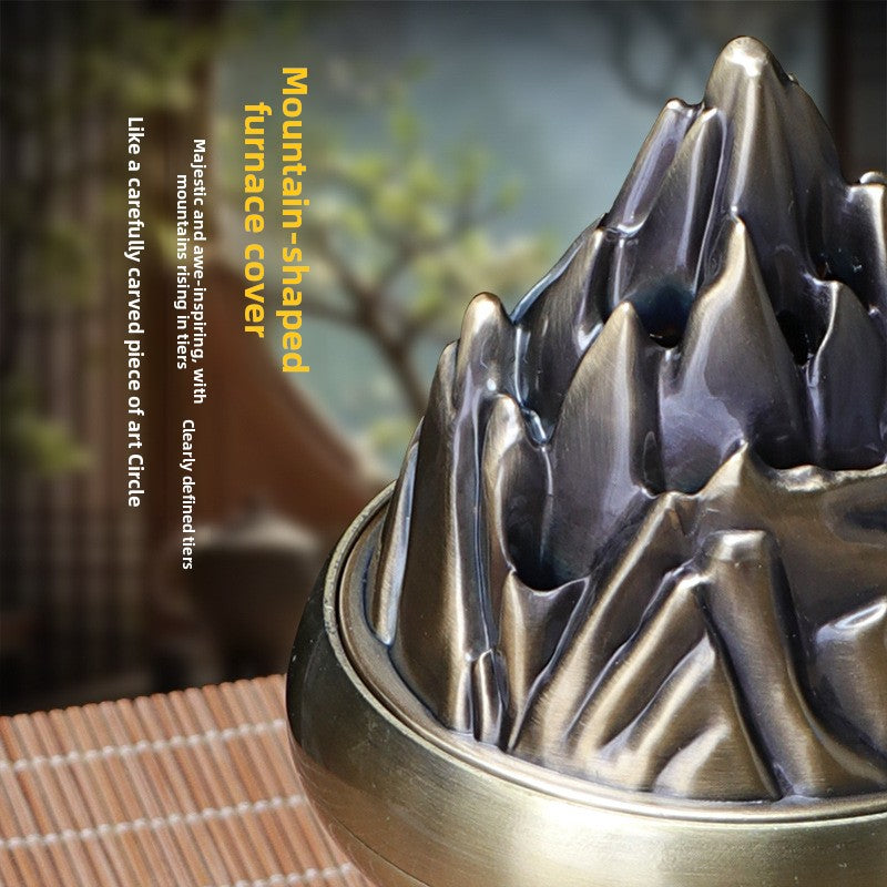 zensoullab High Rise Mountain Furnace Chinese Style Incense Burner Creative Home Indoor Antique Zen Ornament Incense Ceremony Study Tea Room Incense Burner