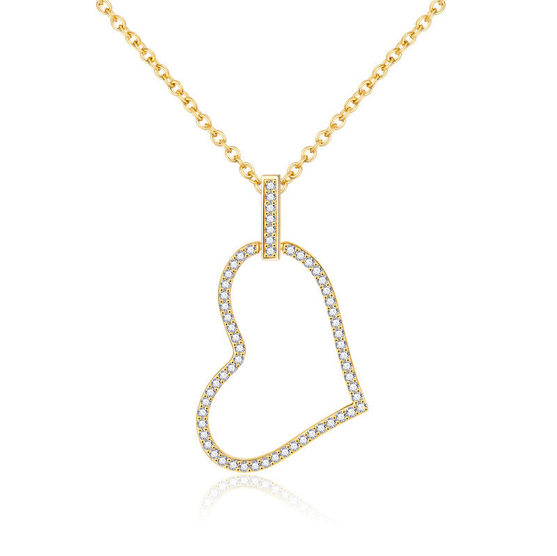 zensoullab Heart-shaped Love Inlaid Zircon High-end S925 Sterling Silver Necklace Niche Versatile Elegant Pendant