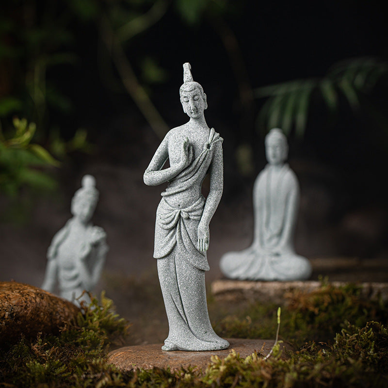 zensoullab Zen Style Chinese Qing Sand Dunhuang Flying Figure Small Ornament Creative Fish Tank Micro Landscape Potted Plant Gardening Decoration Display