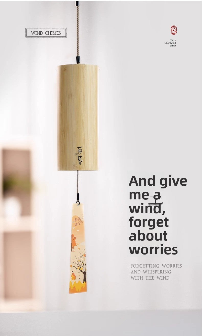 zensoullab Lu Ruzhu Bamboo Wind Chime Chord Japanese Retro Bell Yoga Balcony Outdoor Four Seasons Healing Home Decoration Pendant