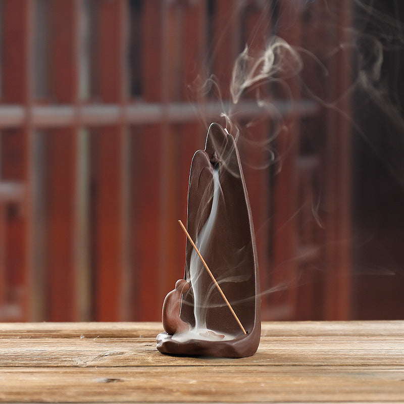 zensoullab Original Ceramic Backflow Incense Burner Watchful Landscape Aromatherapy Burner Sandalwood Incense Home Decor Incense Holder