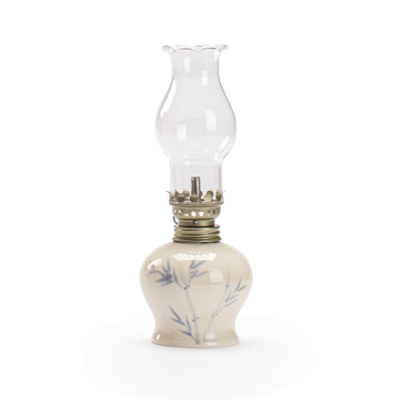 zensoullab Glass Butter Lamp Eternal Light Offering Lamp Household Oil Lamp Creative Ornament Ceramic Hand-painted Vegetable Oil Eco-friendly Night Light