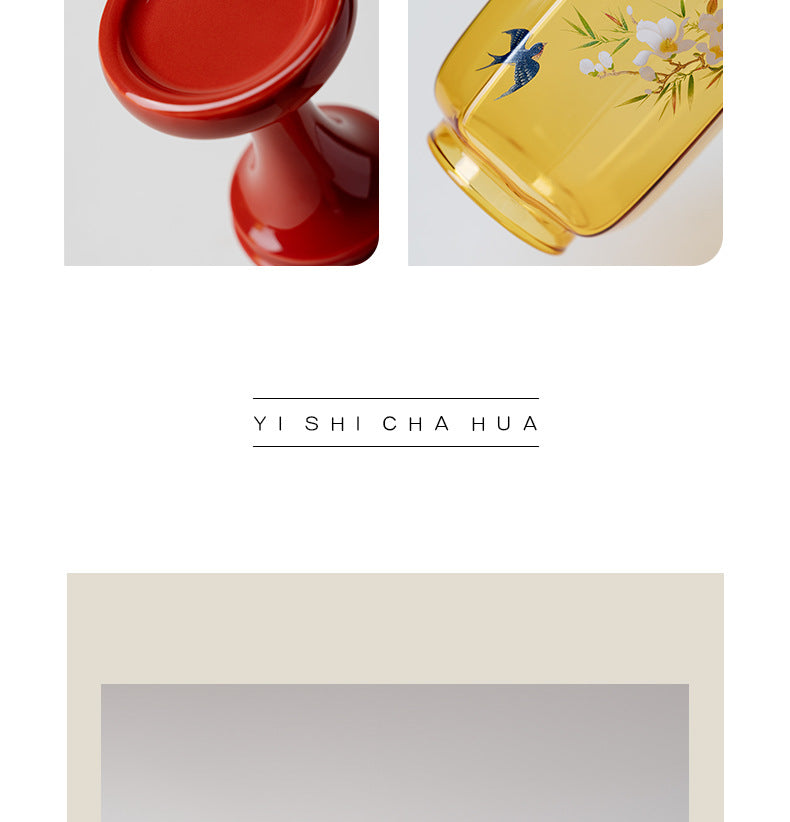 zensoullab Japanese Style Spring Returns to the Forbidden City Red Ming Qing Candle Holder Glass Chinese Style Ornament Candle Candle Holder Tea Room Atmosphere Light Ancient Style