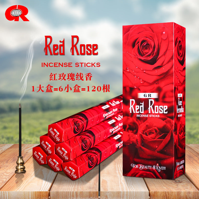zensoullab Indian Incense Red Rose Large Box RedRose Original Imported Handmade Flower Aromatherapy Incense Stick 300
