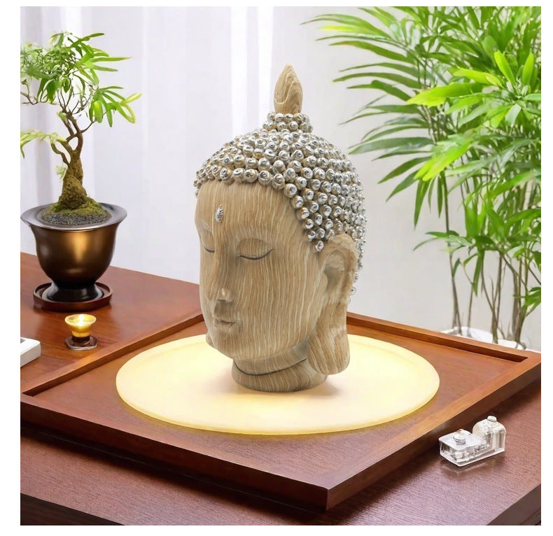 zensoullab Southeast Asian Buddha Statue Buddha Head Ornament New Chinese Zen Resin Craft Living Room Tea Room Home Retro Decoration