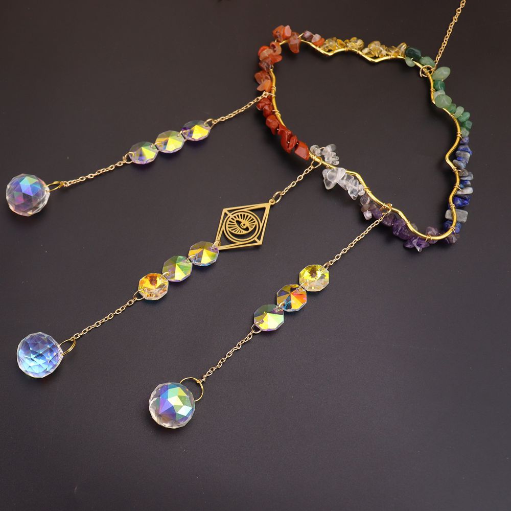 zensoullab Natural Crystal Gravel Handmade Crystal Decoration Pendant Window Outdoor Light Gathering Cloud Amethyst Sun Catcher