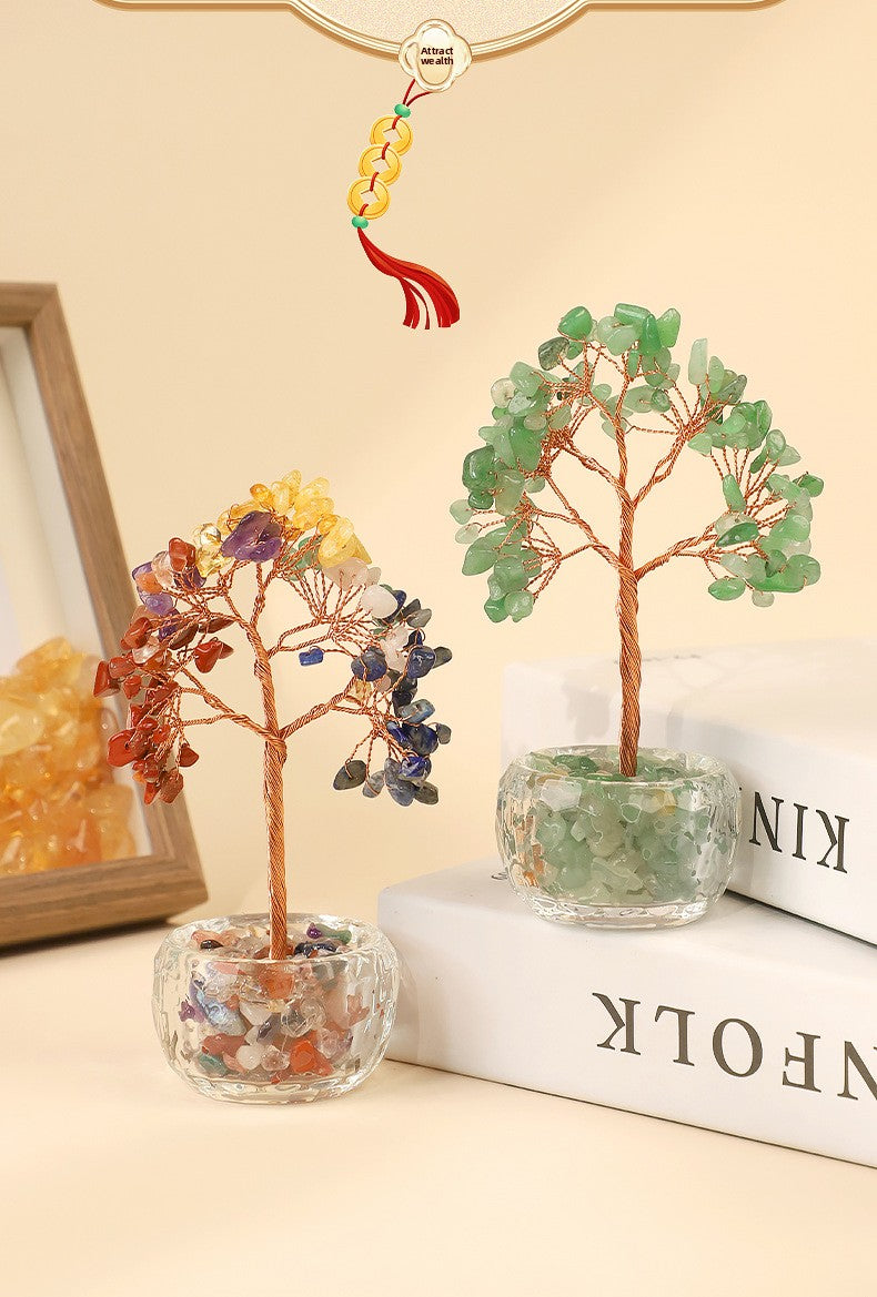 zensoullab Natural Crystal Tree Citrine Money Tree Crystal Tree of Life Wealth Tree Office Crystal Ornament