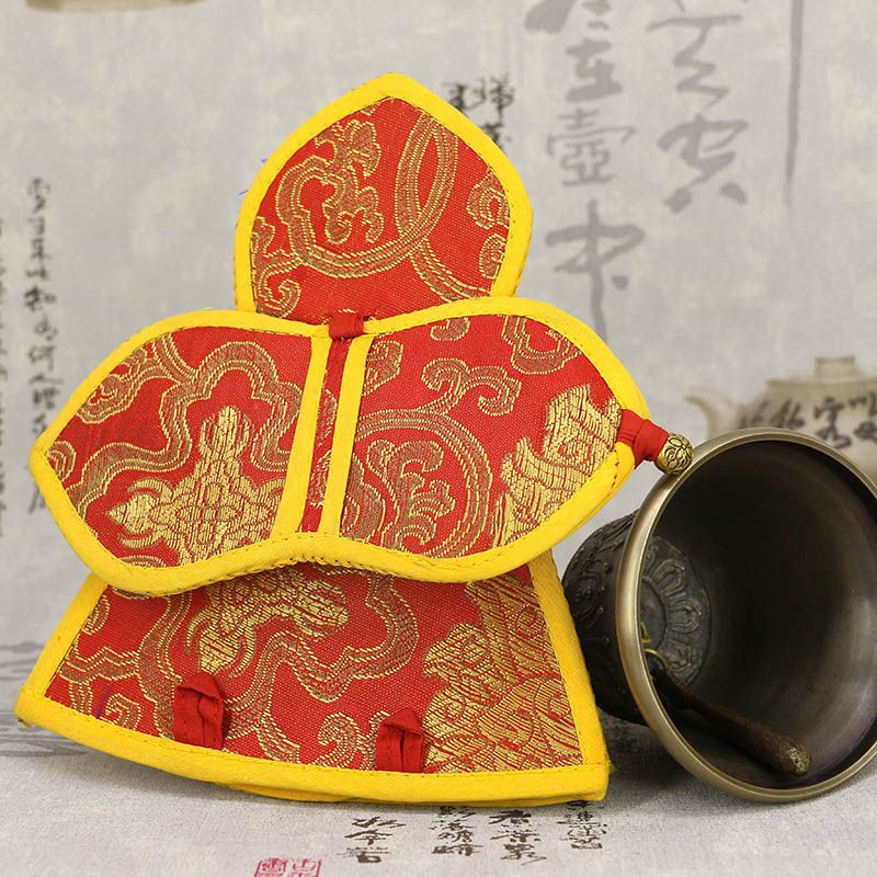 zensoullab Nepal Handicrafts Handmade Ritual Tools Set Vajra Bell and Pestle Set Ritual Bell Packaging Bag Bell and Pestle Cover Buddhist Supplies Set