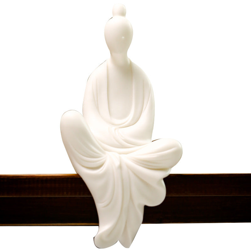 zensoullab Zen Ceramic Formless Buddha Figure Chinese Style Small Monk Ornament Small Monk Entrance Living Room Study Creative Decoration Display