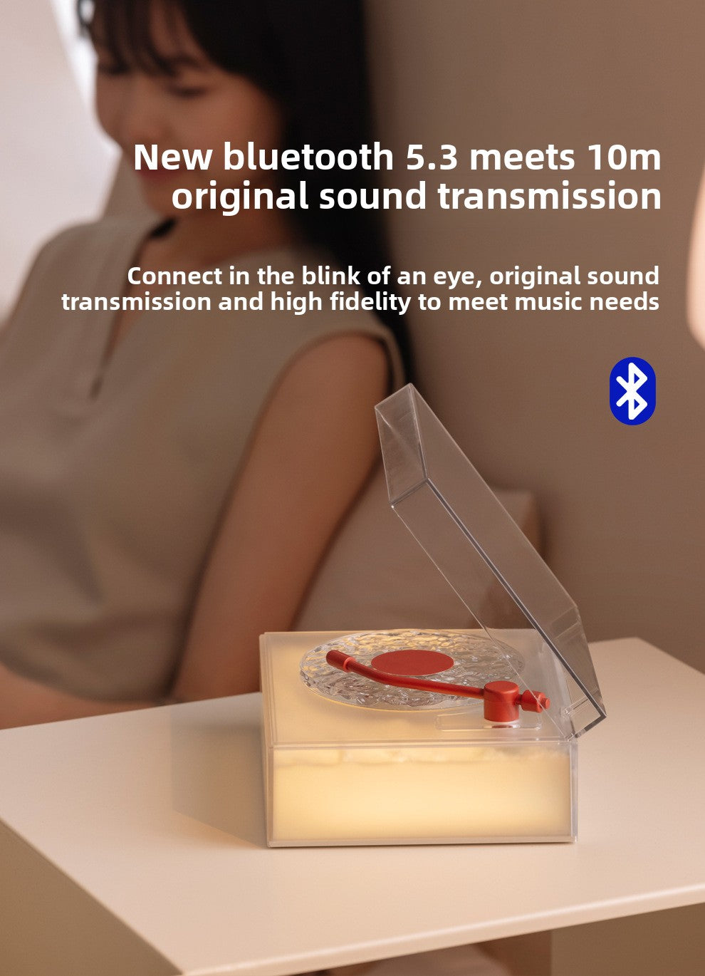 zensoullab2025 New High-Quality Water Ripple Bluetooth Speaker Wireless Portable Desktop Projection Gift for Friends Audio
