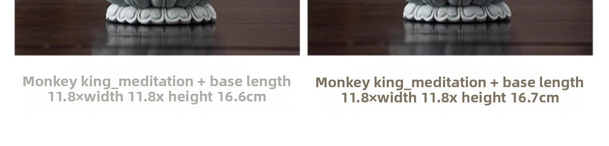 zensoullab Zen Style Chinese Green Sandstone Zen Sitting Monkey King Desktop Ornament Creative Living Room Fish Tank Landscaping Decoration