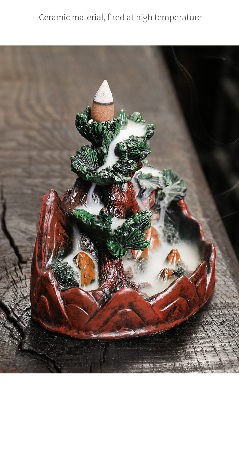 zensoullab Resin Christmas Tree Christmas Backflow Incense Burner Creative Pine Tree Smoke Backflow Aromatherapy Burner Home Decoration Ornament