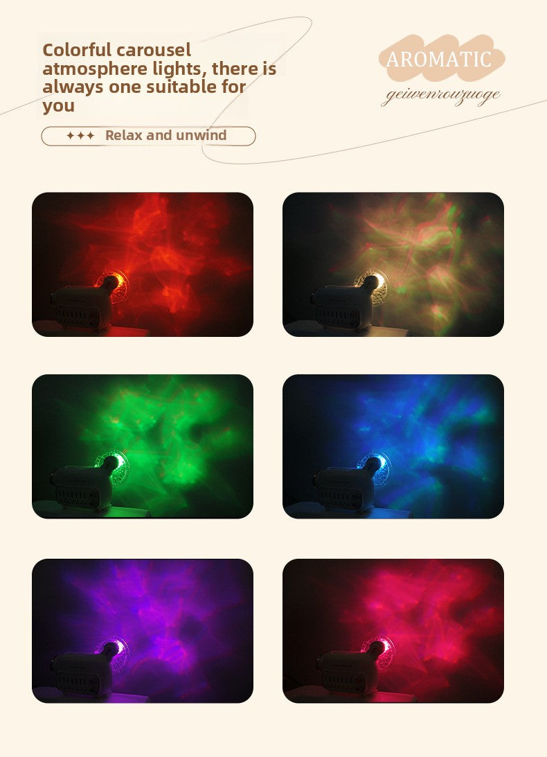 zensoullab New Product DIY White Noise Aromatherapy Machine Colorful Aurora Night Light Ultrasonic Essential Oil Bluetooth Speaker Humidifier