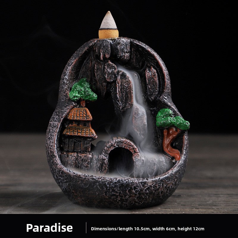 zensoullab Backflow Incense Burner Resin Home Indoor Tea Ceremony Incense Retro Creative Backflow Ornament