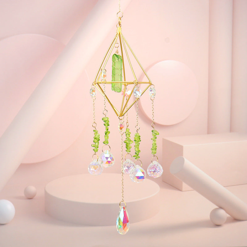 zensoullab Crystal Sun Catcher Air Rack Natural Crystal Column Lamp Prism Pendant Crystal Hanging Garden Decoration