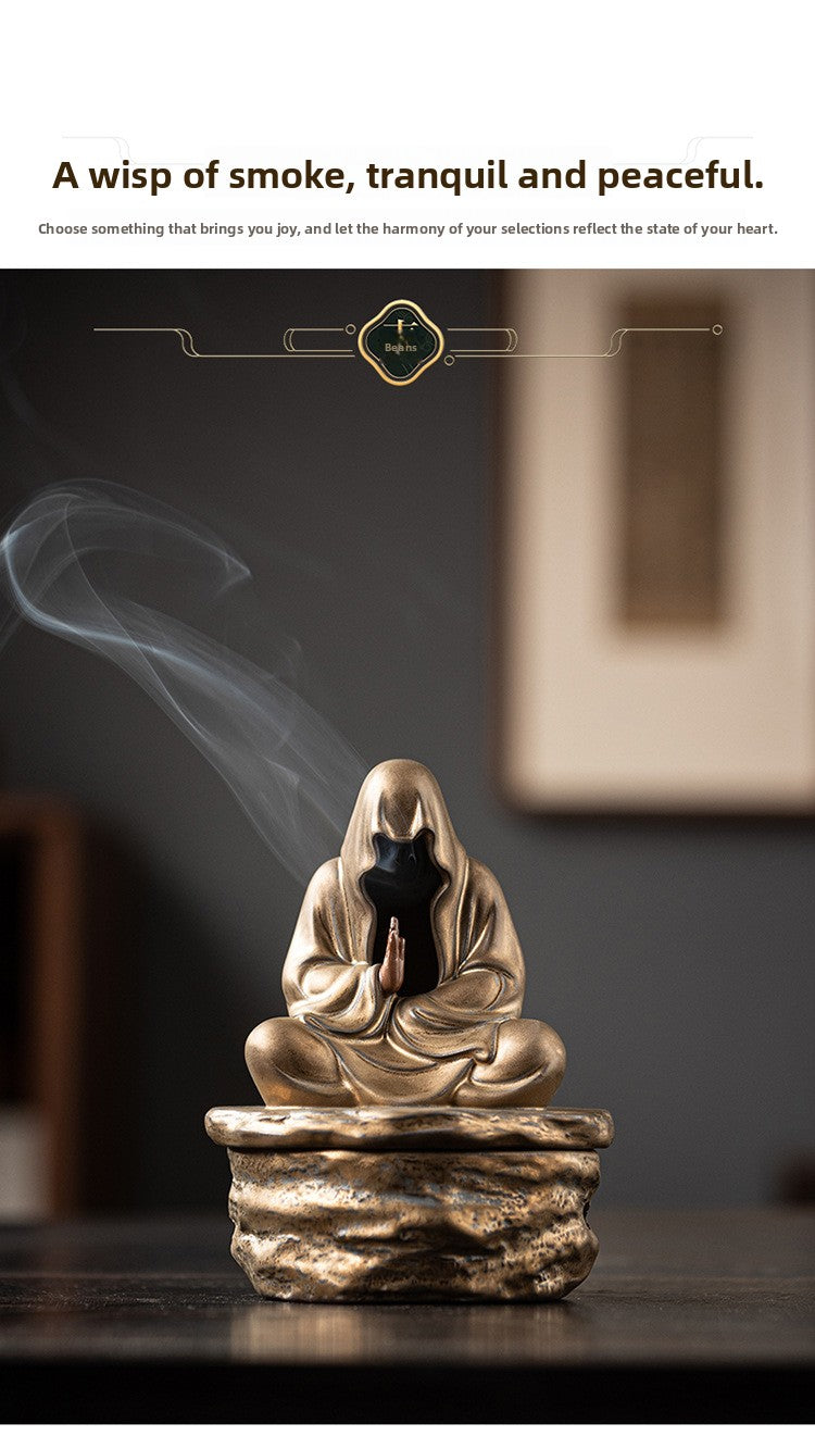 zensoullab Zen Style Incense Burner for Home Indoor Tea Ceremony Study Room Aromatherapy Ornament Sandalwood Agarwood Incense Burner Ceramic Craft